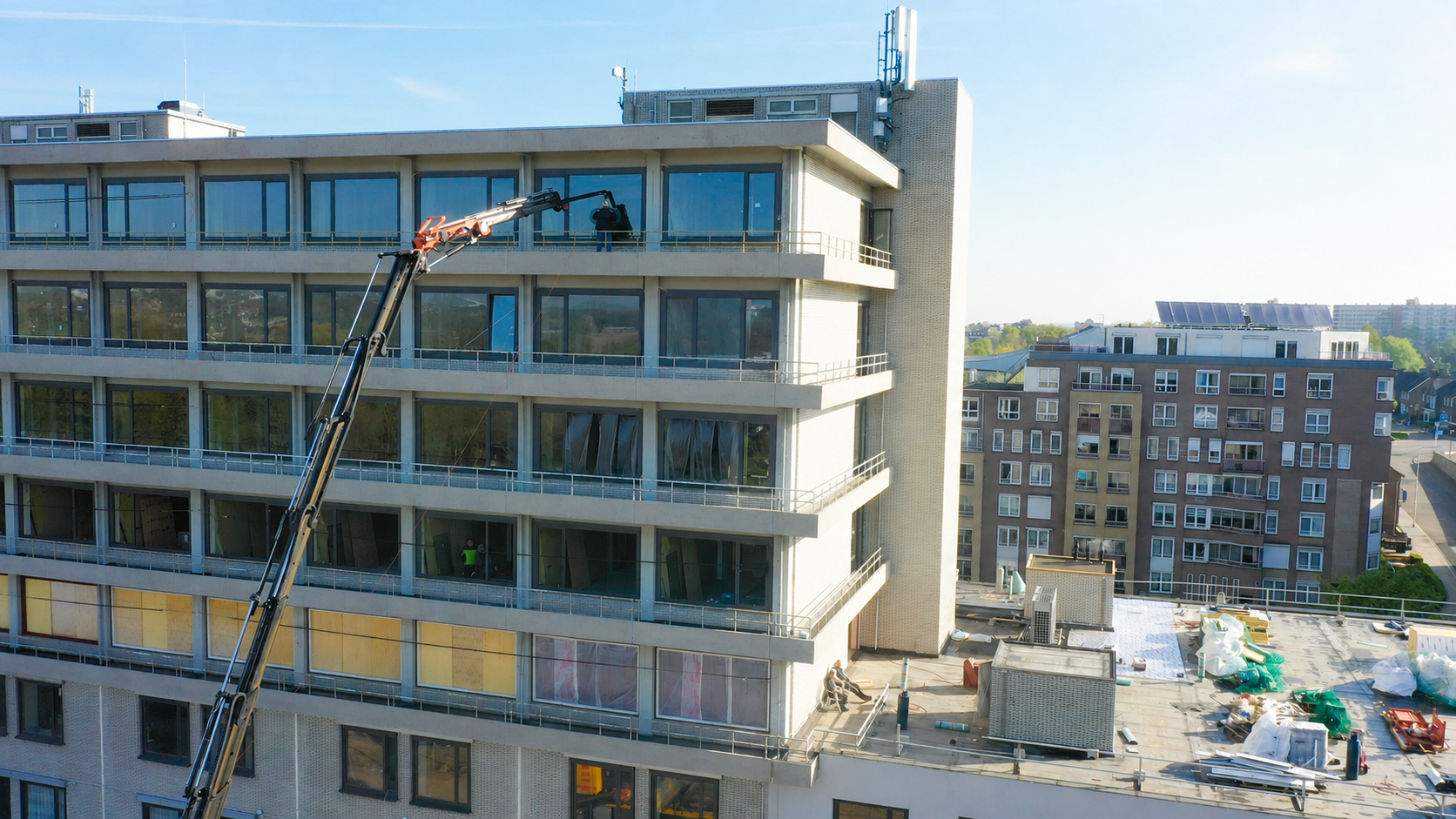 Gevelrenovatie voormalig ziekenhuis, Kerkrade, detail
